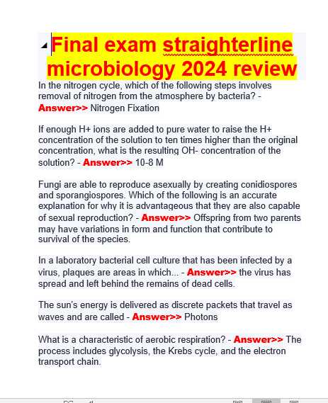 straighterline chemistry final exam answers