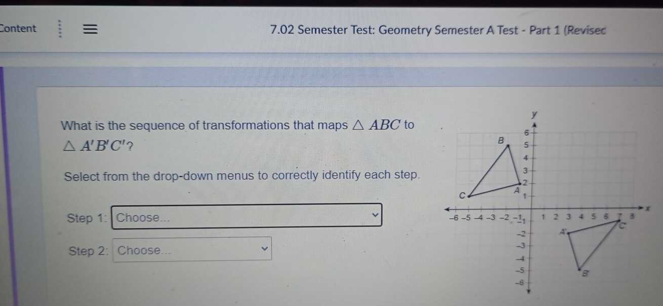 geometry second semester final exam answer key