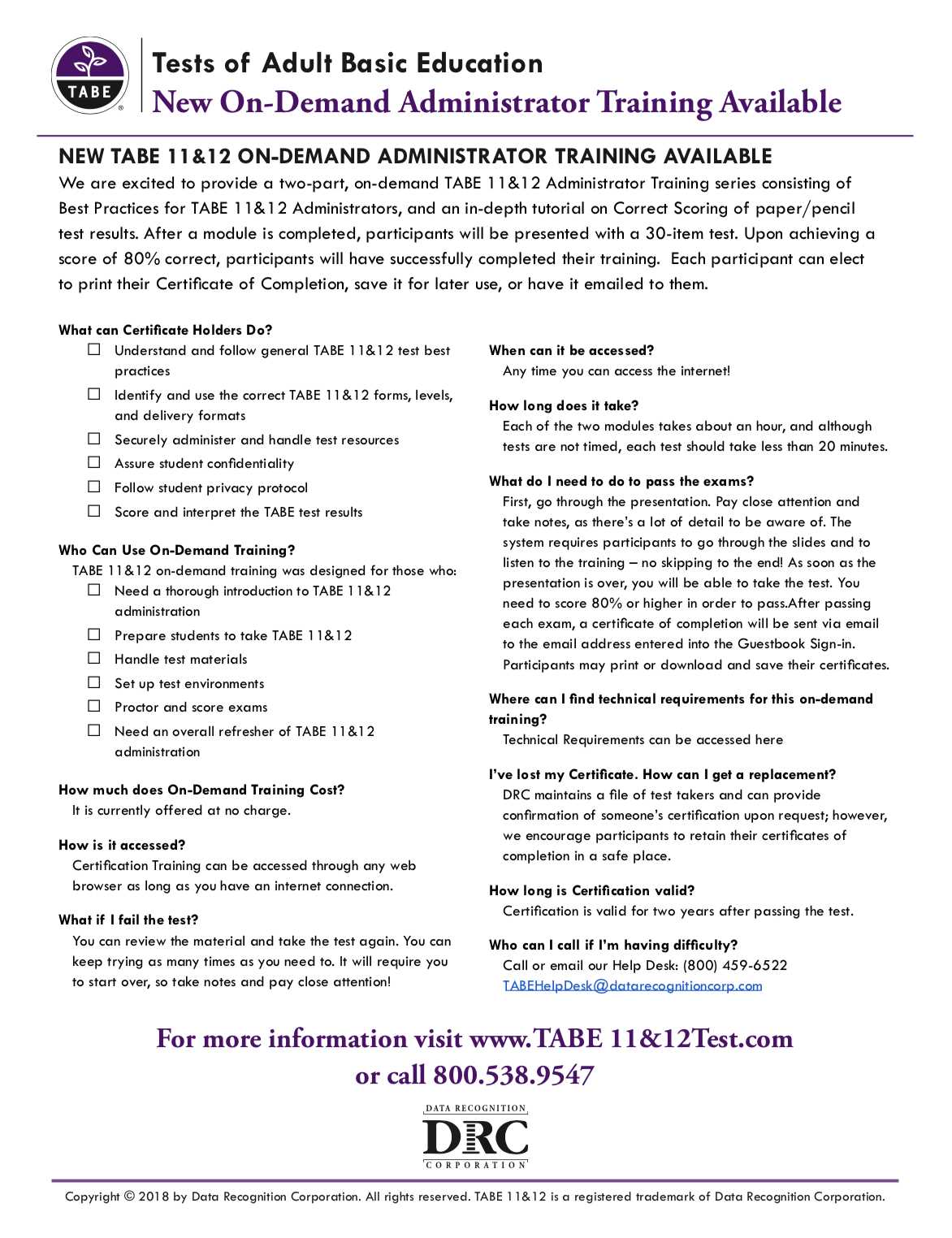 tabe test answer sheet