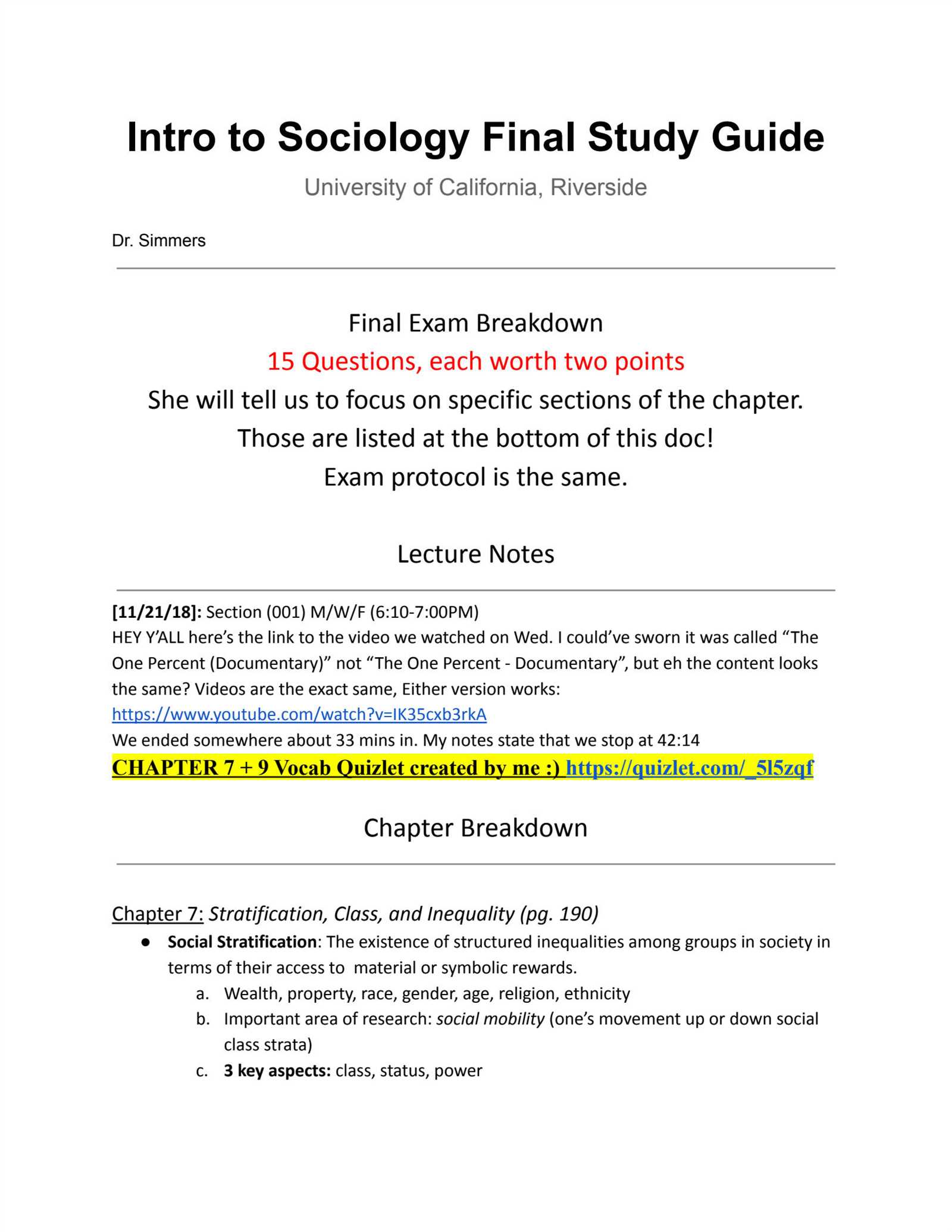 sociology final exam review answers