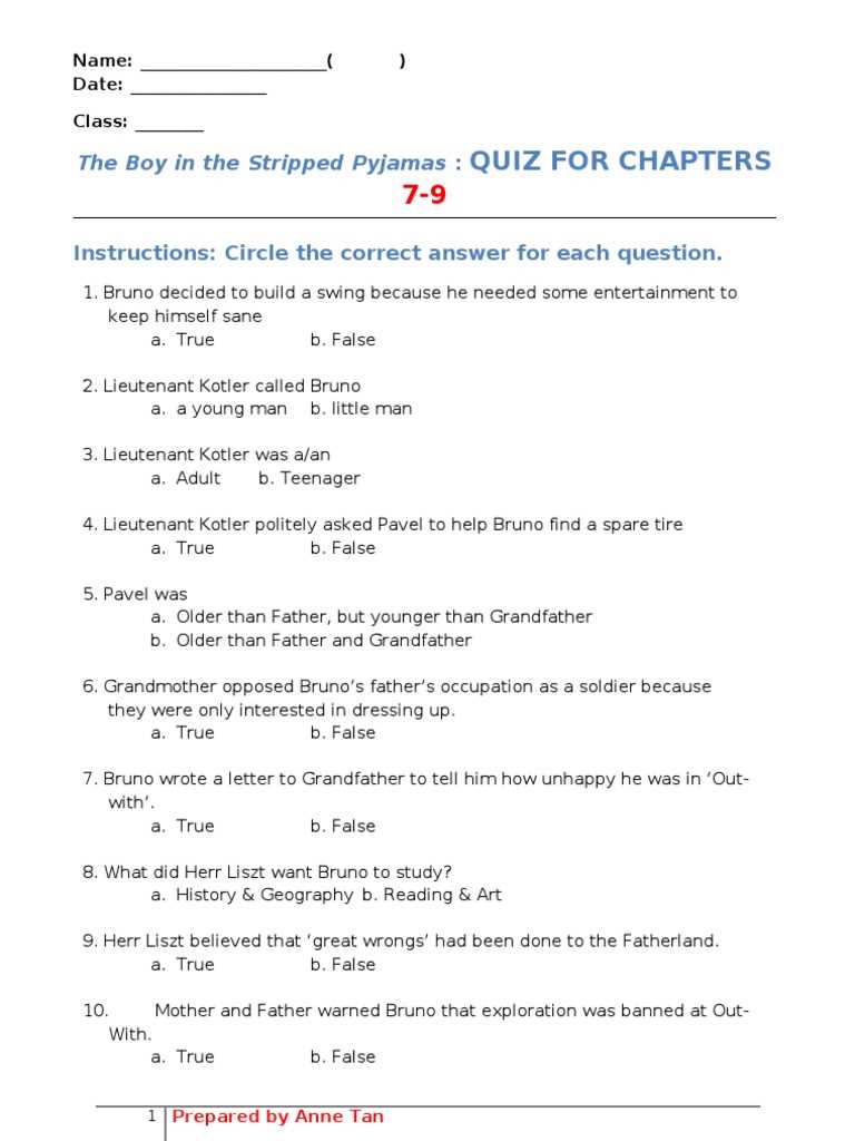 the boy in the striped pajamas book questions and answers