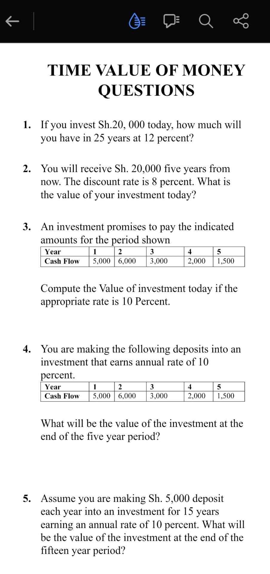 time value of money exam questions and answers