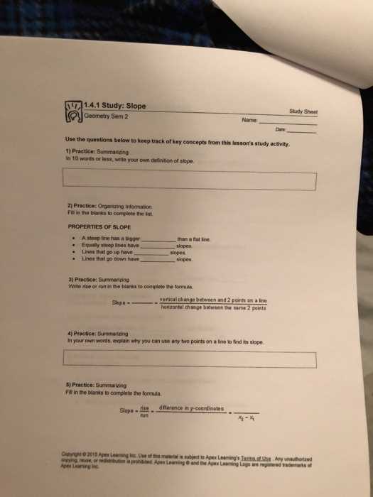 geometry semester 2 practice exam answer key