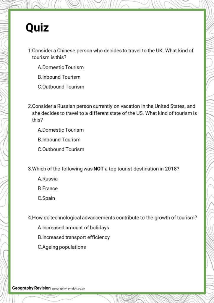 travel and tourism exam questions and answers