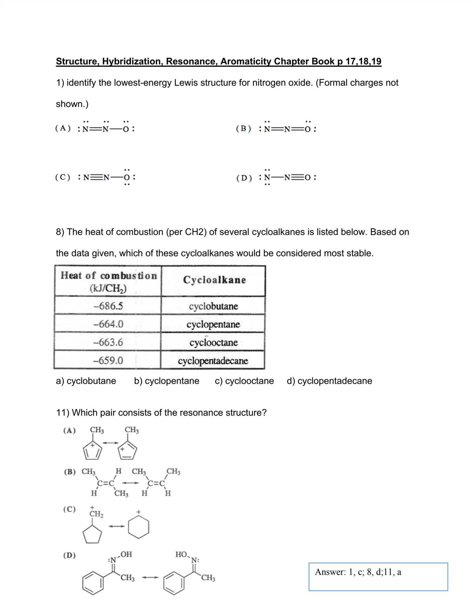 acs organic chemistry exam answer key