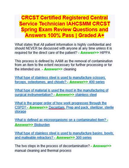 crcst exam questions and answers