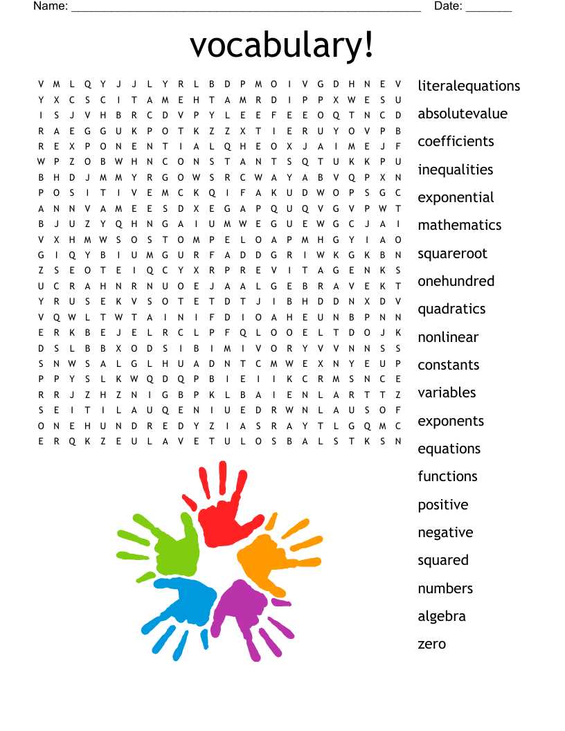 word search math terms answers