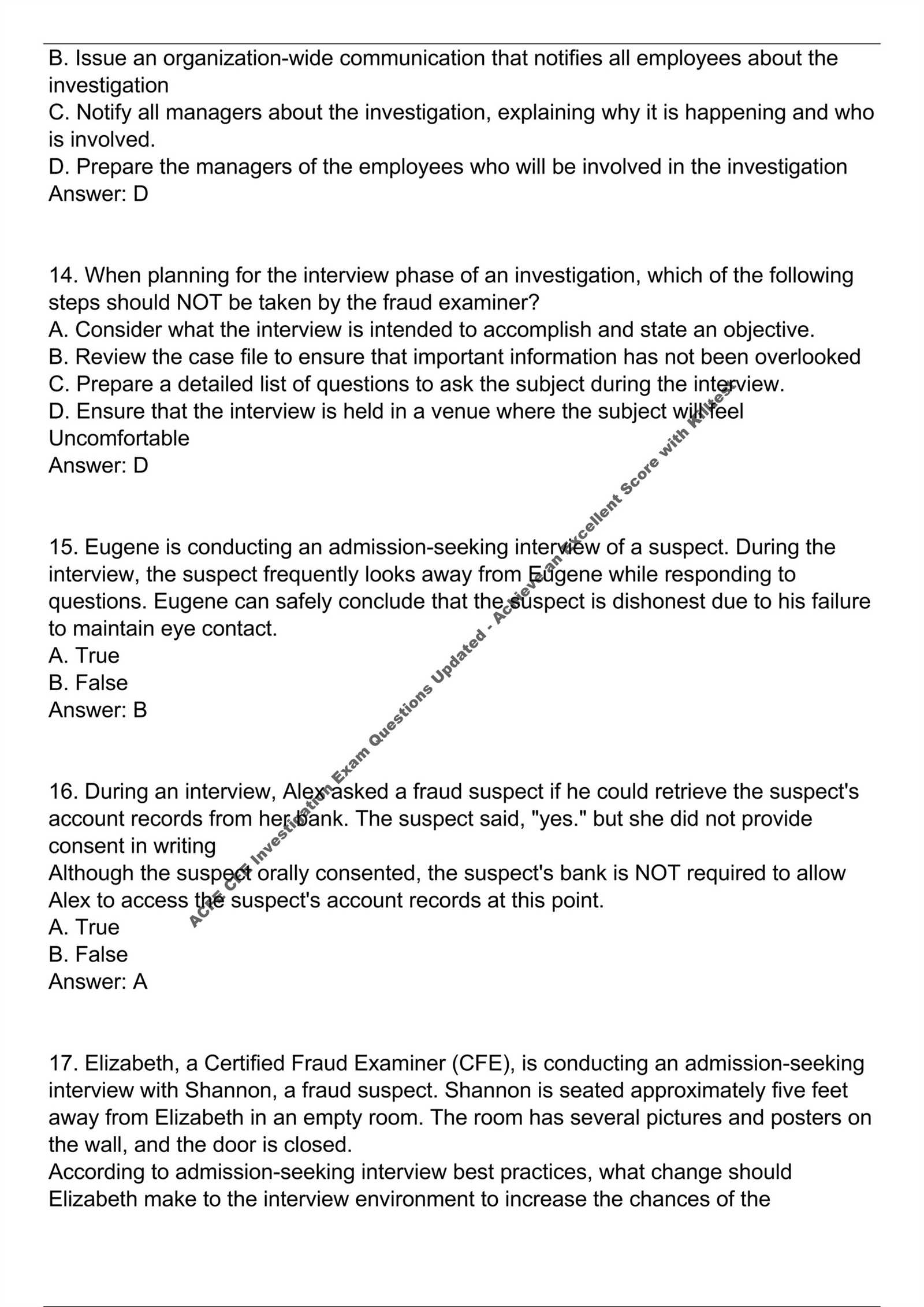 cfe exam answers