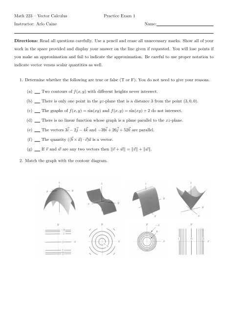 calculus 1 practice exam with answers