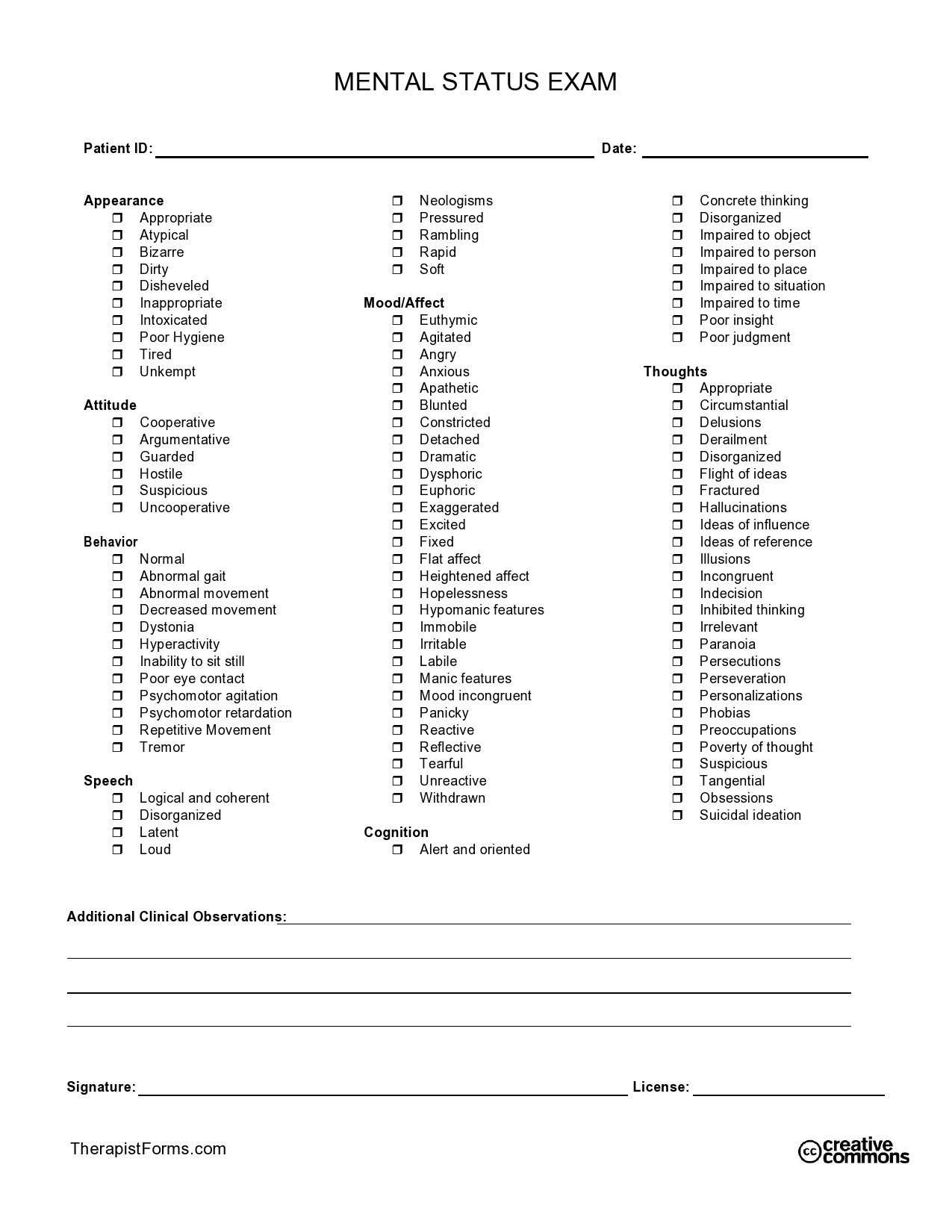 types of affect mental status exam