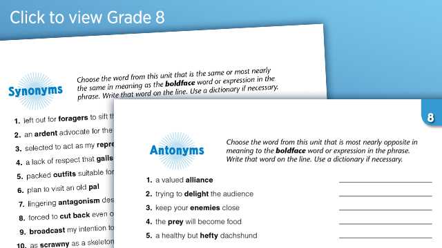 vocabulary workshop level e unit 3 answer key