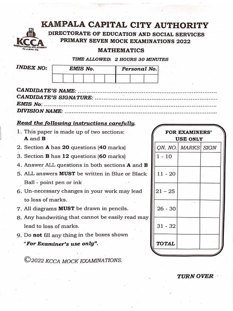 mock exams with answers