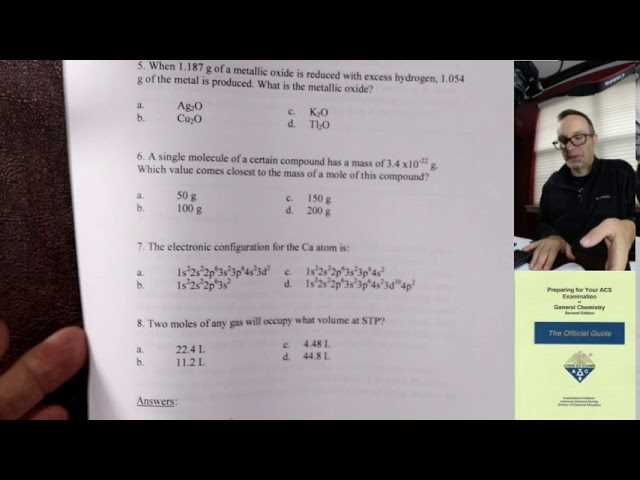 acs chemistry exam answer key