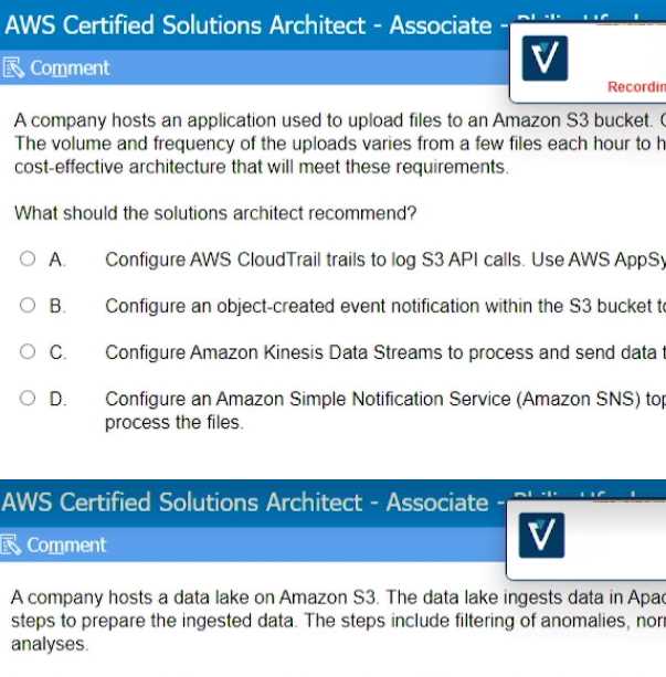 aws exam questions and answers