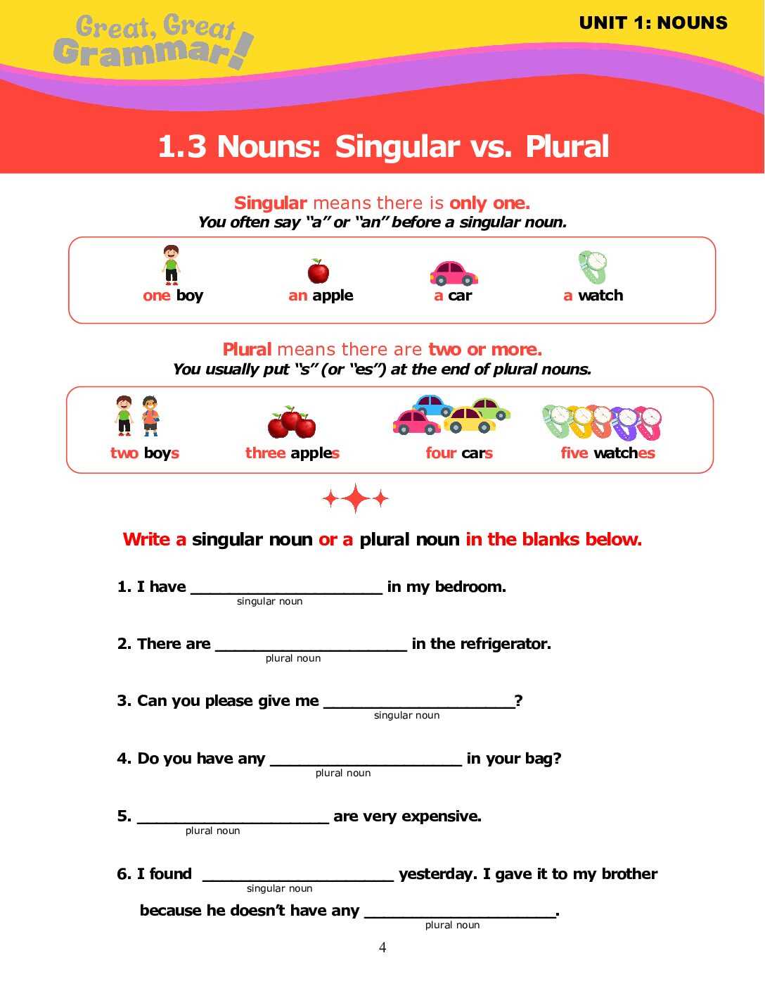 unit 1 parts of speech answer key