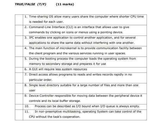 operating system questions and answers