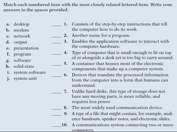 computer question and answer