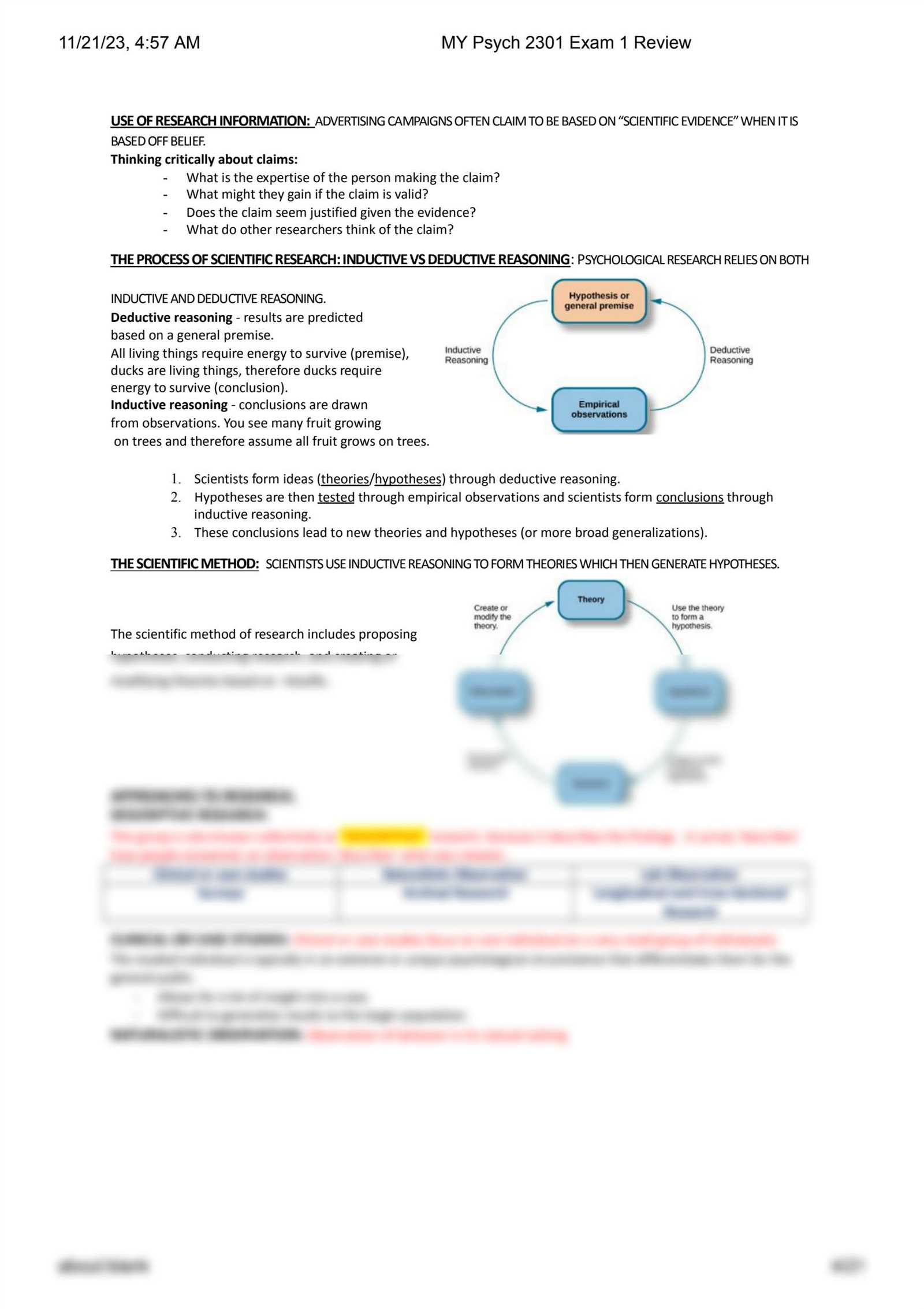 psychology 2301 exam 3