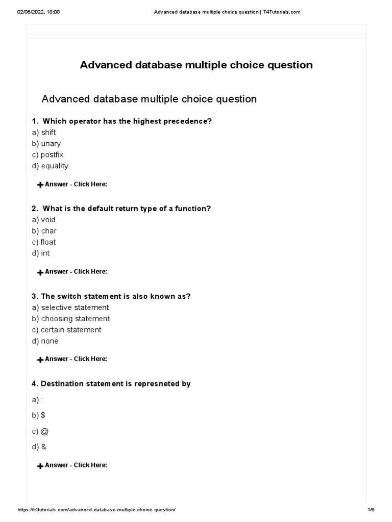 database management exam questions and answers