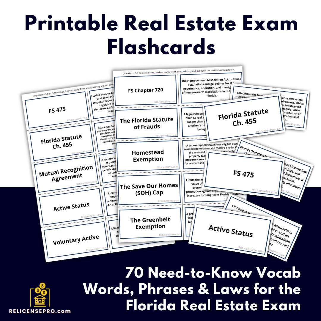 california real estate exam flash cards