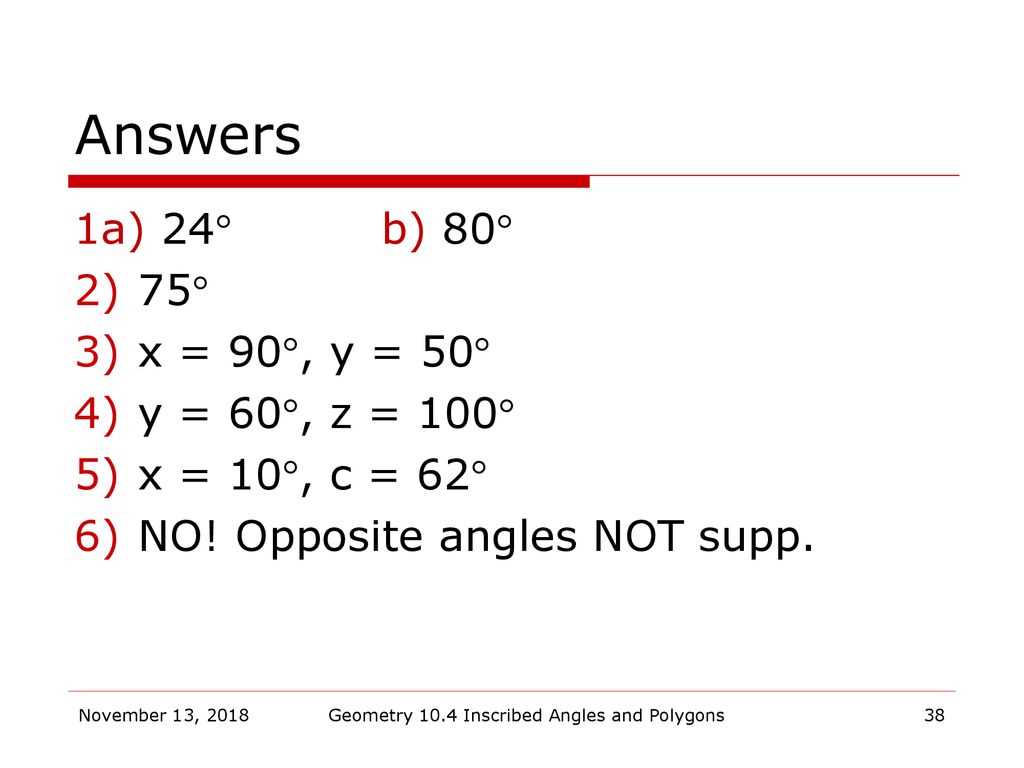 geometry 10.4 answers