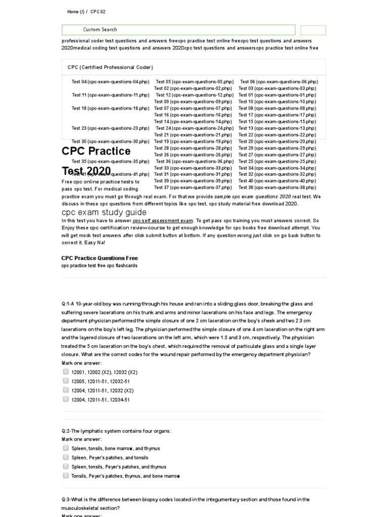 cpc exam questions and answers