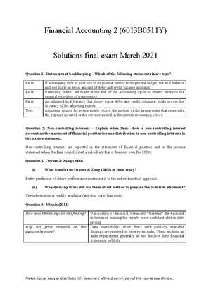 financial accounting exam 2 answers