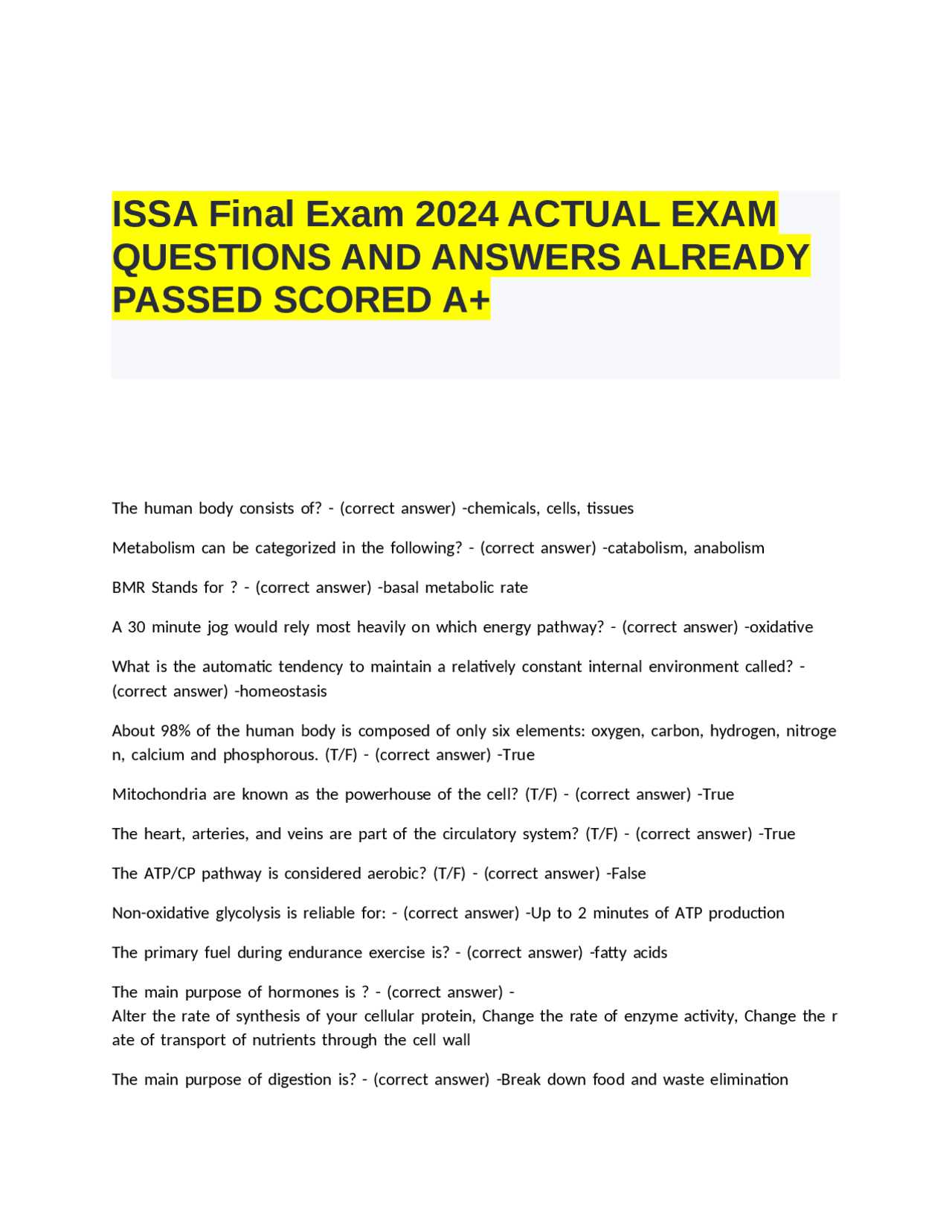 issa online coaching final exam answers