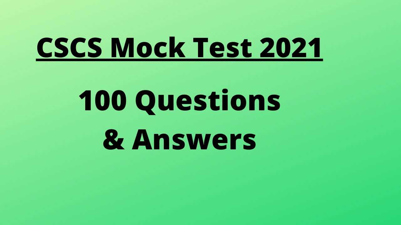 cscs exam questions and answers