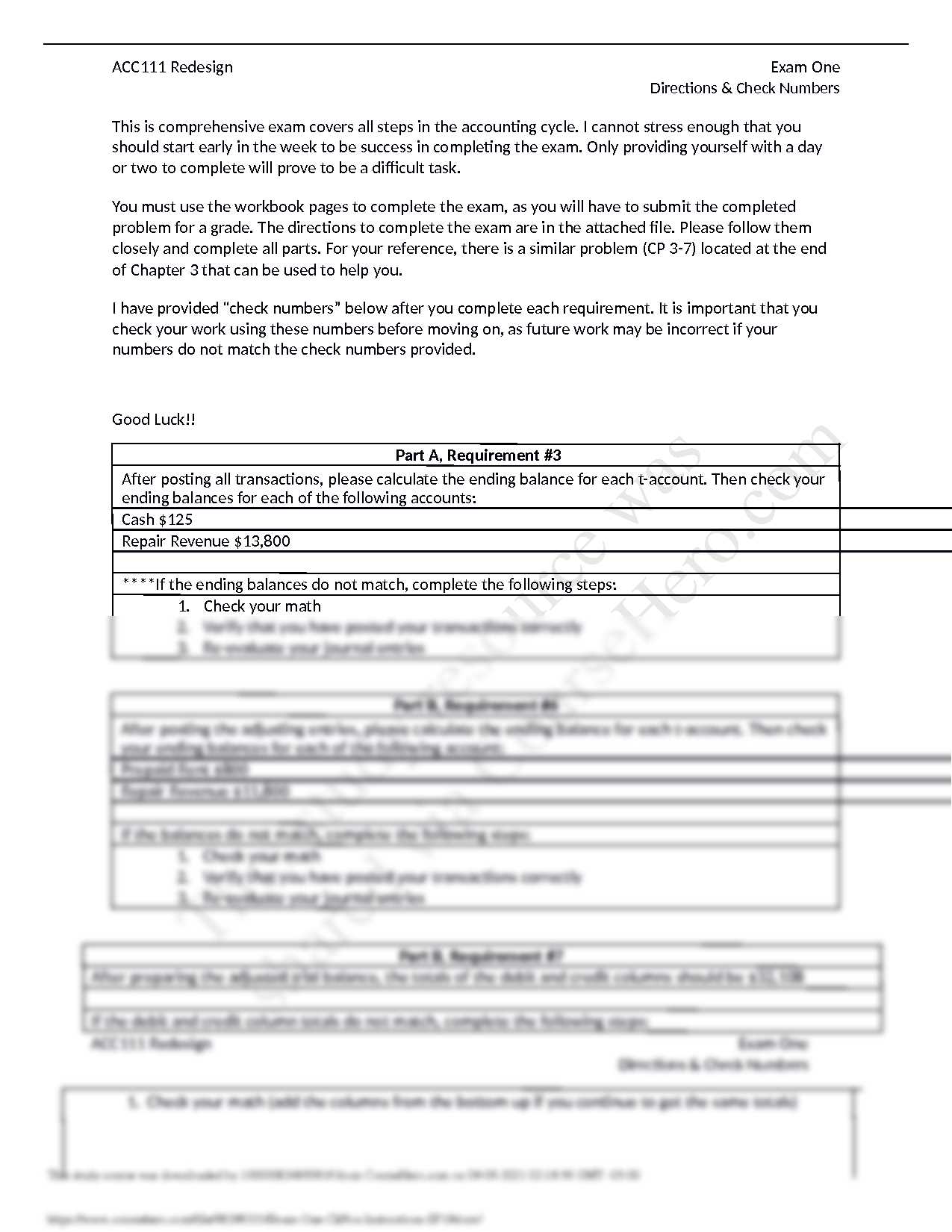 acc111 exam one answer key