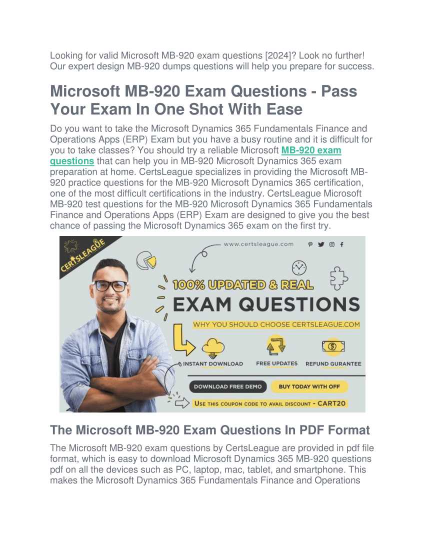 mb 920 exam questions and answers