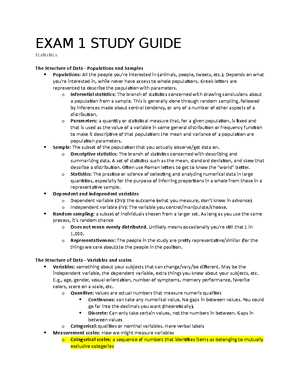 statistics exam 1 answers