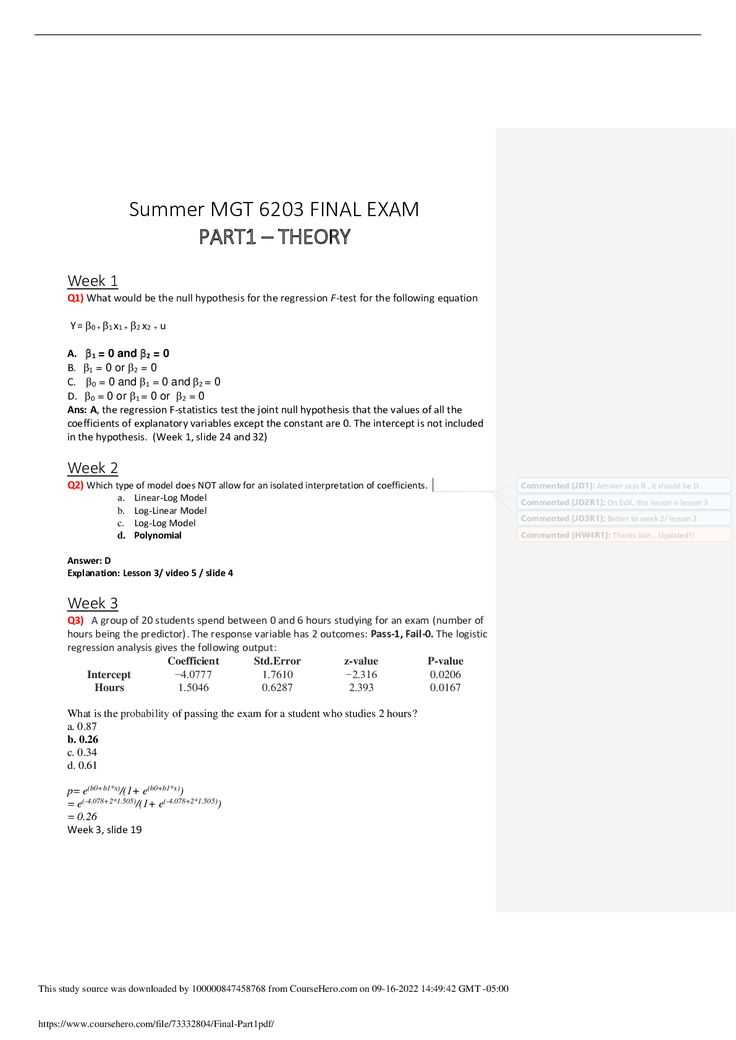 statistics exam 3 answers