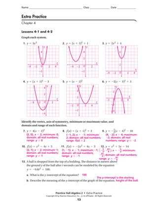 prentice hall algebra 2 chapter 5 answers