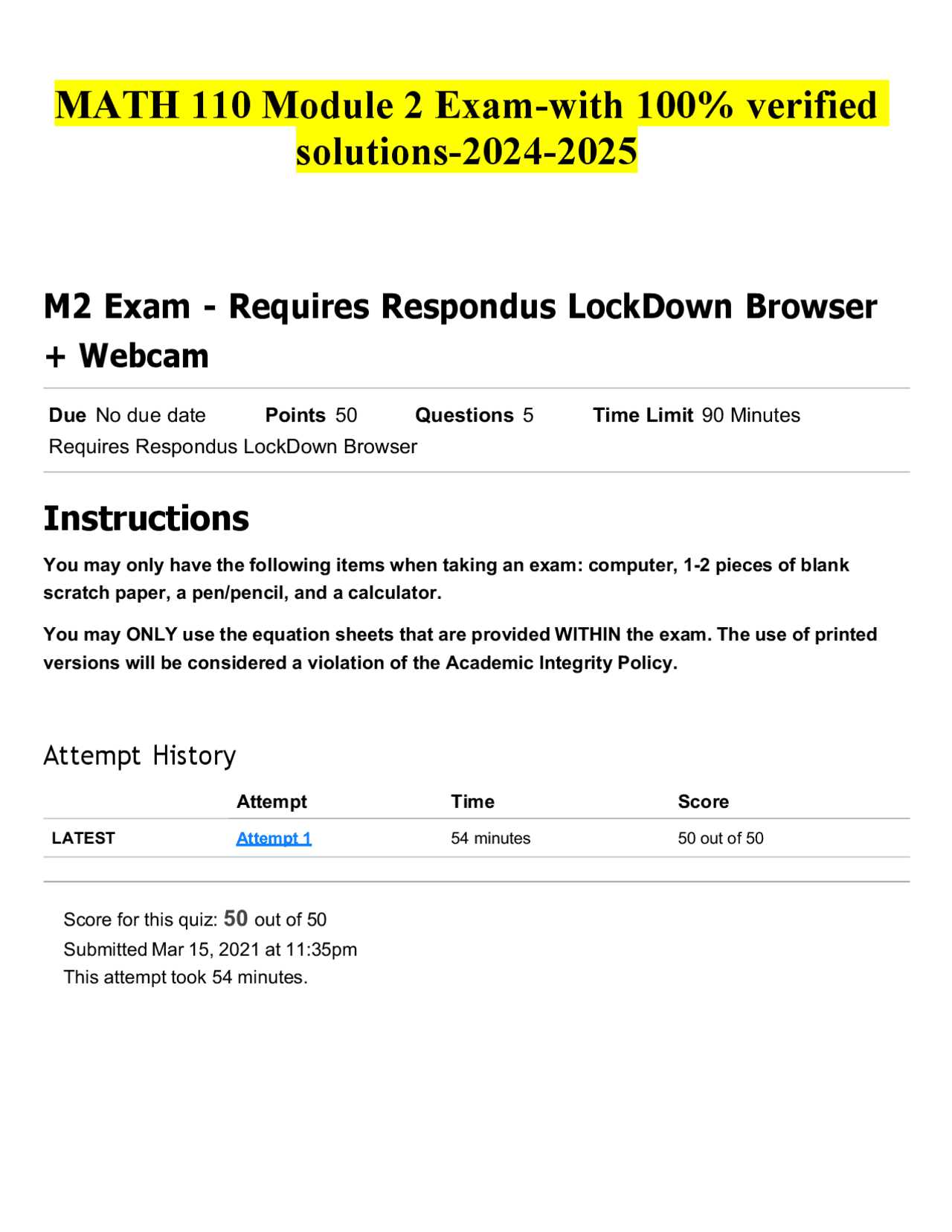 limespring math 110 final exam answers