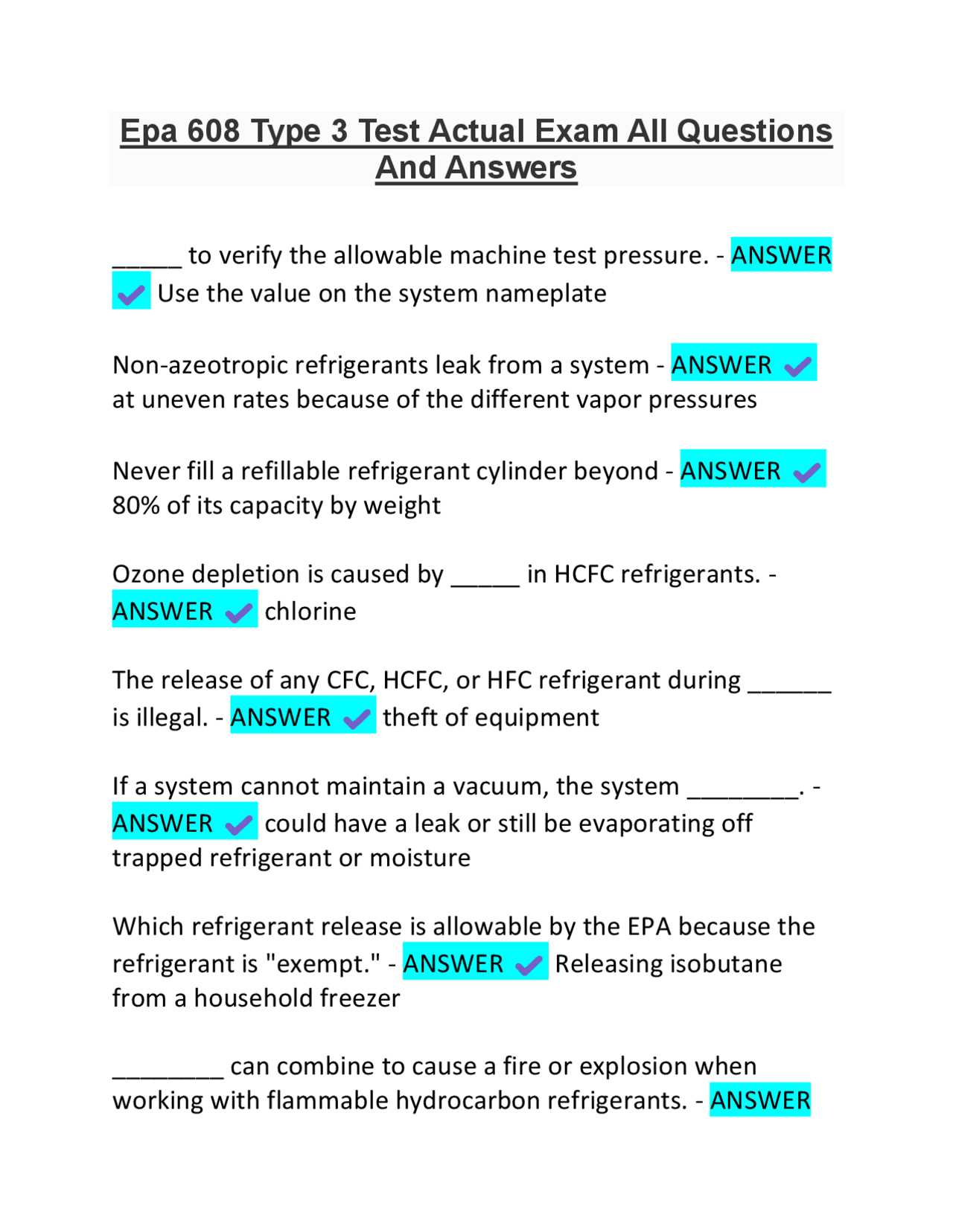 universal r 410a certification exam answers