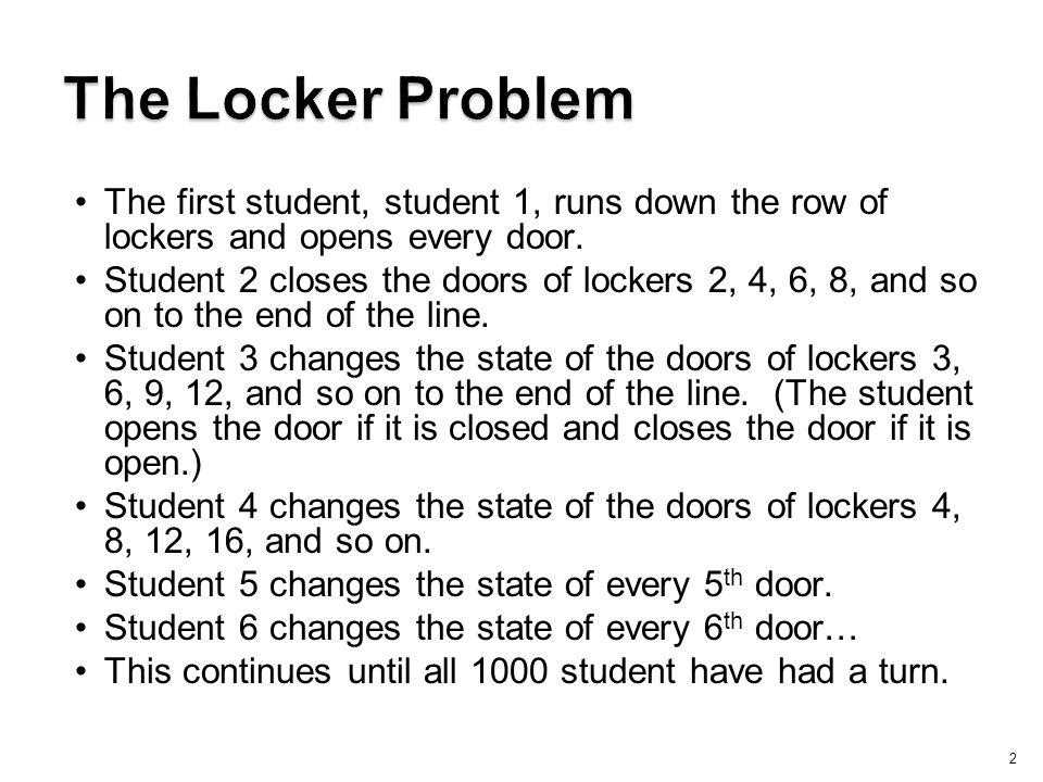 100 locker problem answer