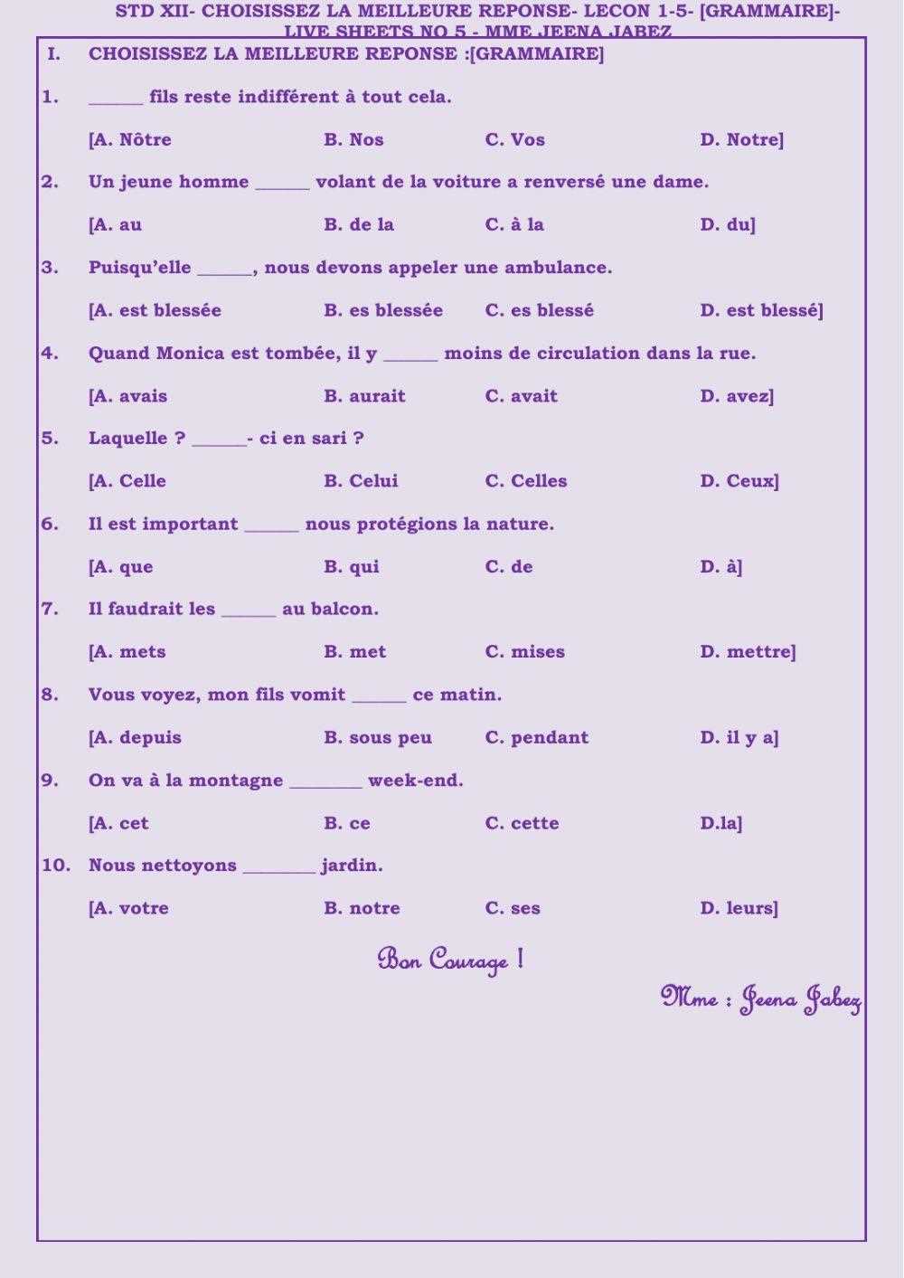 spanish 1 final exam answer key