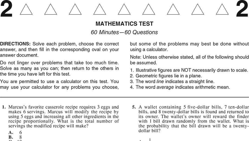 act test answer sheet