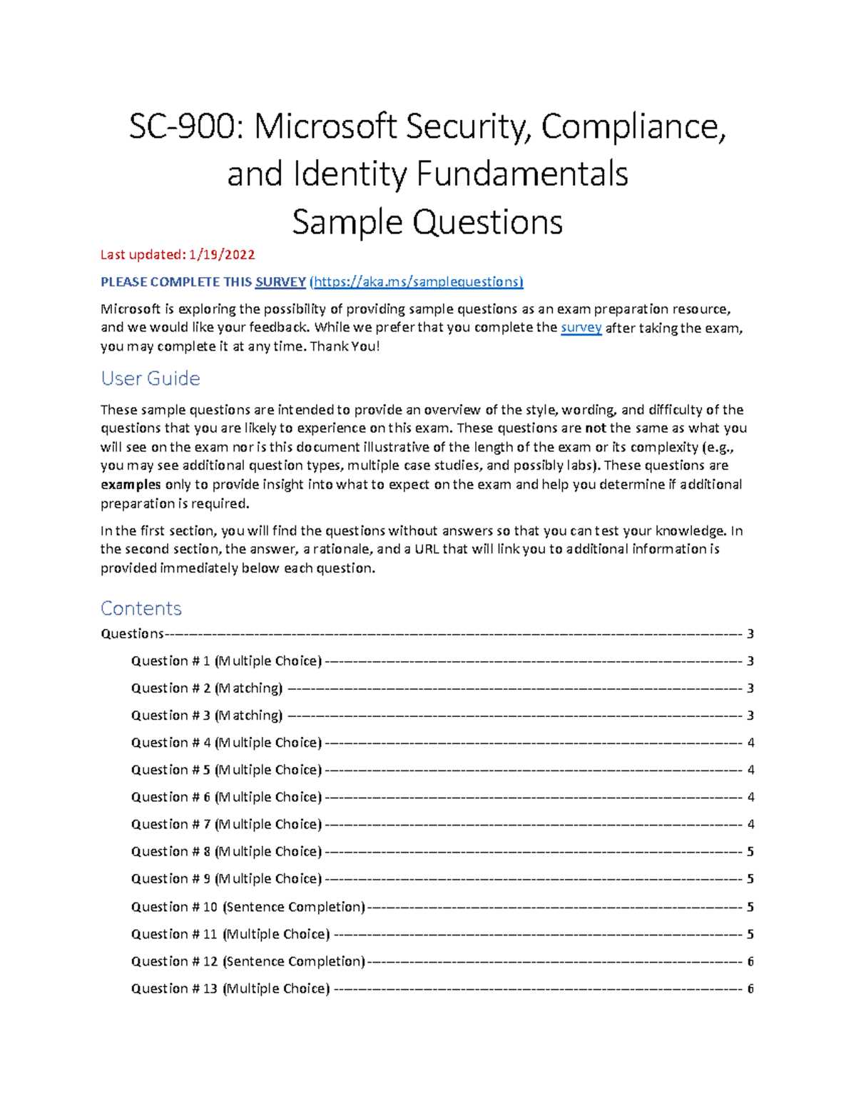 sc 900 exam questions and answers