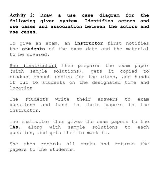 use case diagram exam questions and answers