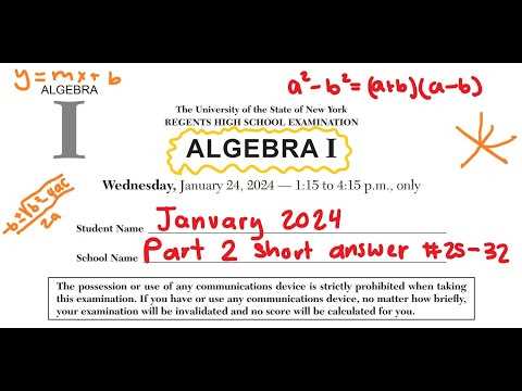 algebra 1 regents august 2025 answers