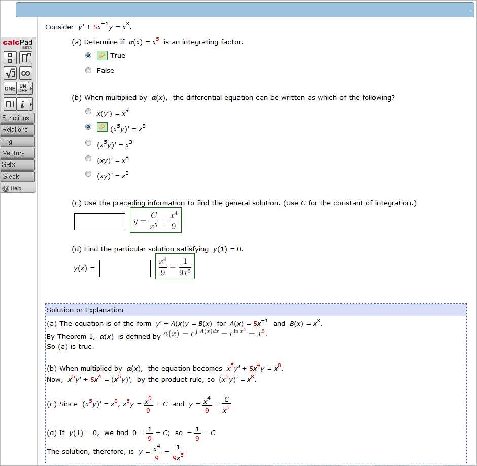 answers to webassign math problems