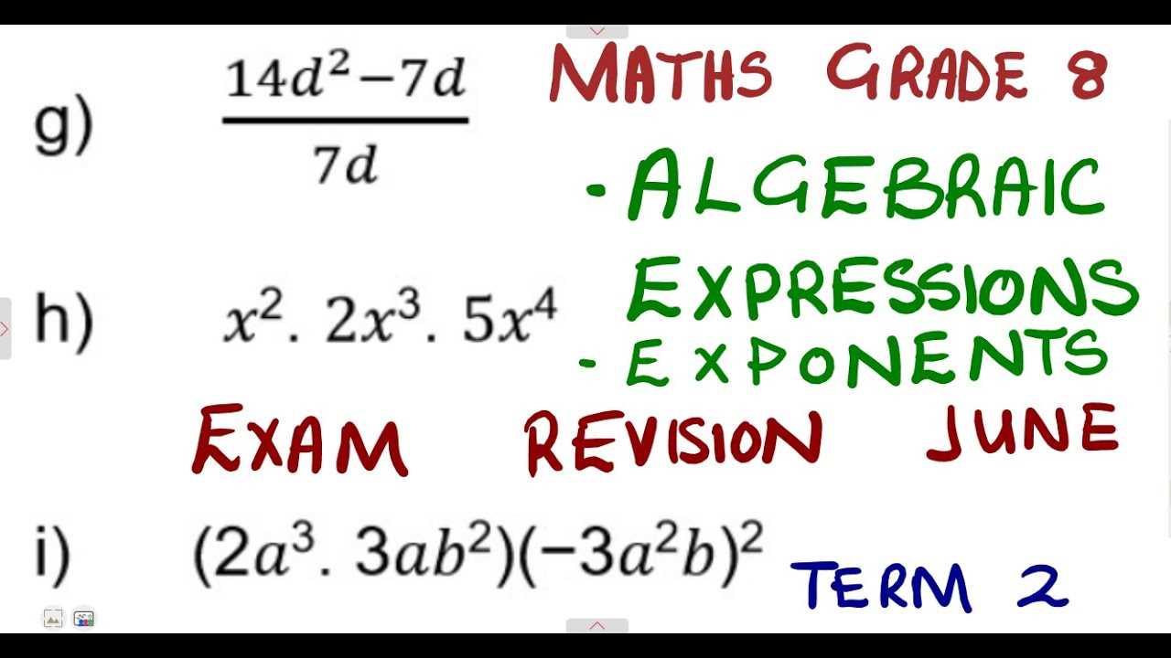 8th grade final exam math