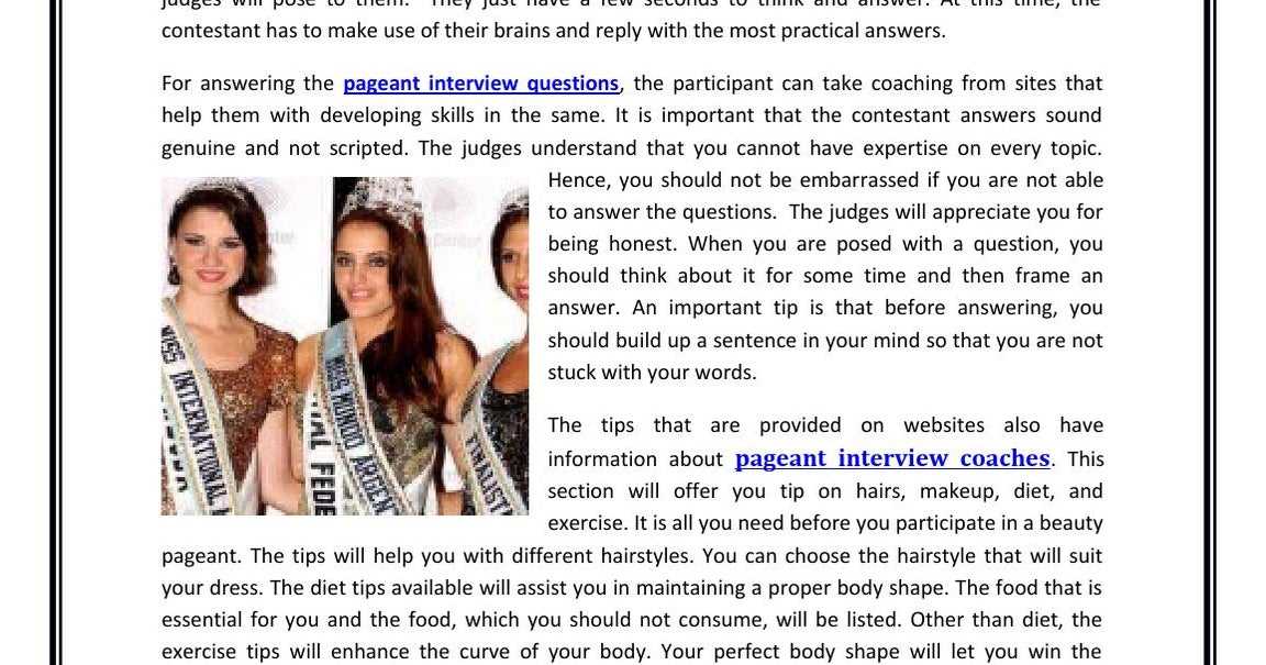 pageant interview questions and answers