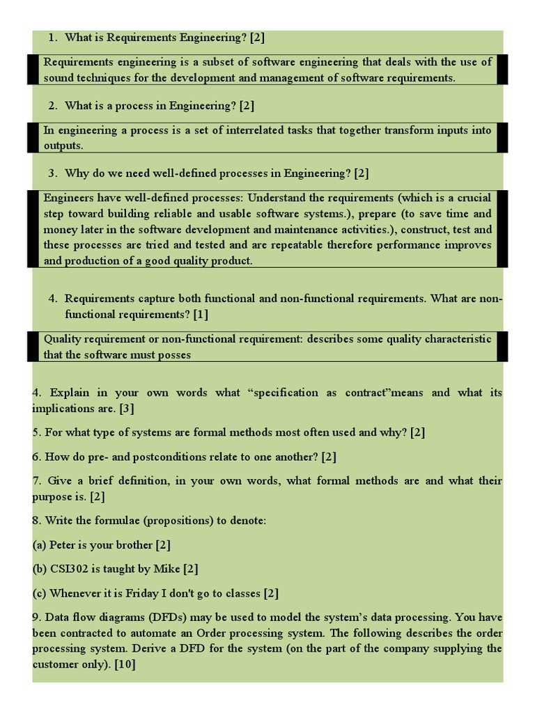 software engineering exam questions and answers