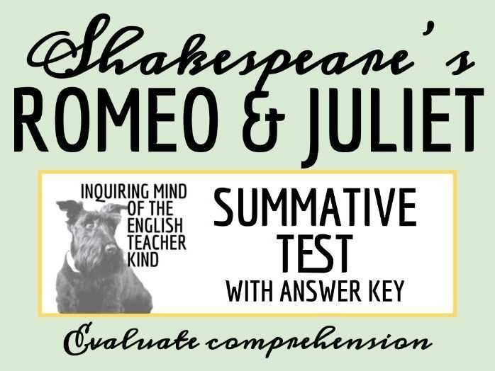 romeo and juliet final exam answer key