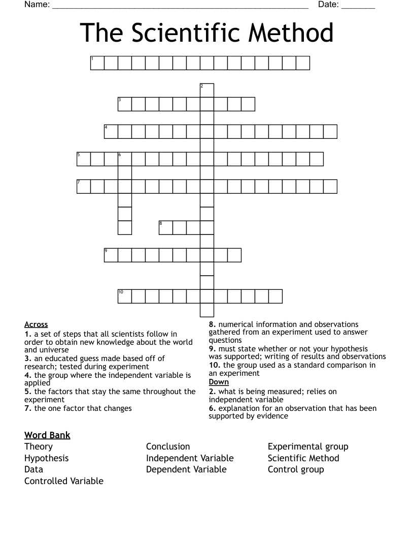 scientific method puzzle answer