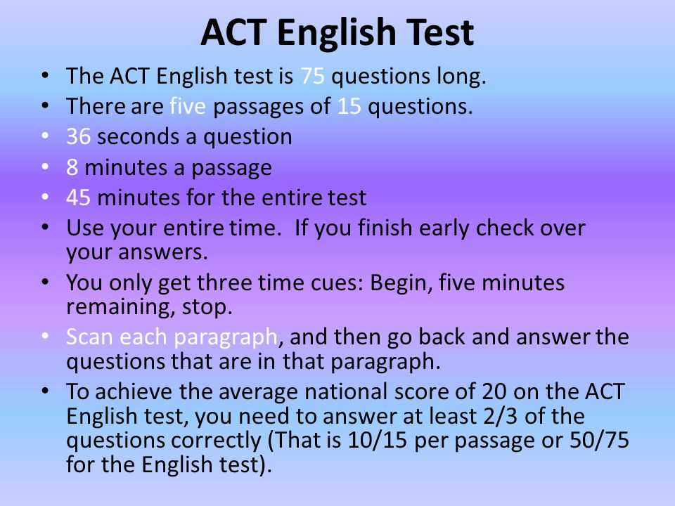 act practice test 1 english test answers