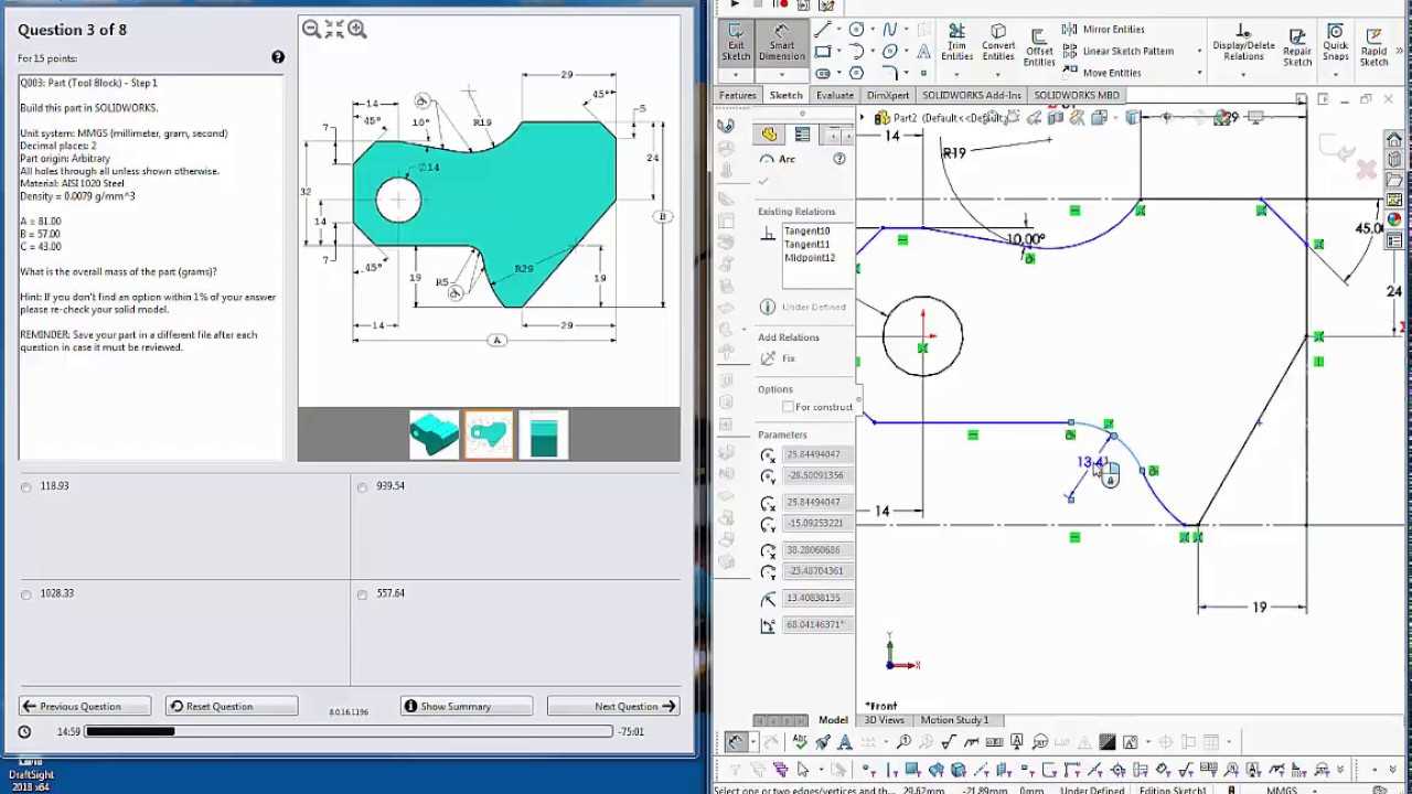 solidworks certification exam practice